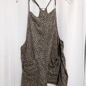 Aerie overall romper animal print brown and black